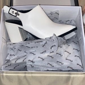 Qupid white sling back heels, new in box, size 7